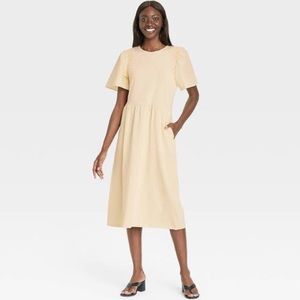 Who What Wear Angel Sleeve Smocked Knit Dress L